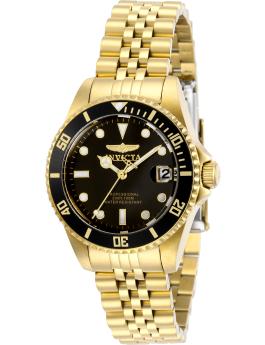 Invicta Pro Diver 29190 Reloj para Mujer - Movimiento de Cuarzo - Acero Inoxidable con Esfera Negra - 34 mm
