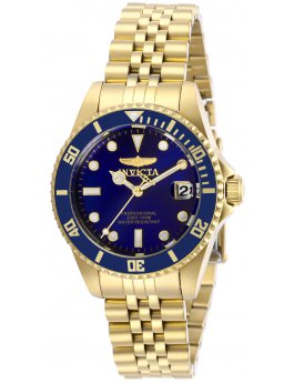 Invicta Pro Diver 29191 Dameshorloge - Quartz Uurwerk - Roestvrij Staal met Blauwe Wijzerplaat - 34 mm