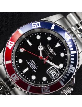 Invicta Pro Diver 29176 Herrenuhr - Automatikwerk - Edelstahl mit schwarzem Zifferblatt - 42 mm