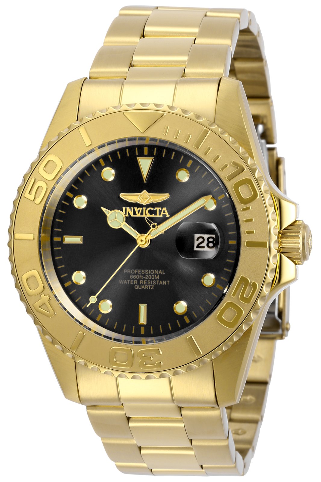 Invicta Pro Diver 29946 Men's Watch - Quartz Movement - Stainless Steel with Black Dial - 43 mm