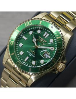 Invicta Pro Diver 30027 Moška ura - Quartz mehanizem - Nerjaveče jeklo z zelenim številčnico - 43 mm