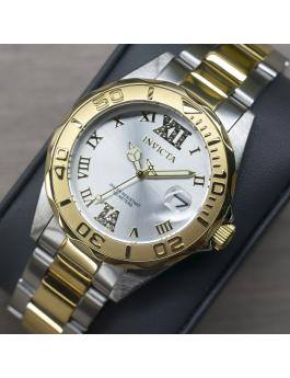 Invicta Pro Diver 12852 Damenuhr - Quarzwerk - Edelstahl mit silbernem Zifferblatt - 38 mm