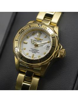Invicta Pro Diver 8945 Damenarmbanduhr - Quarzwerk - Edelstahl mit Weißem Zifferblatt - 24 mm