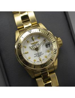 Invicta Pro Diver 8945 Damenarmbanduhr - Quarzwerk - Edelstahl mit Weißem Zifferblatt - 24 mm