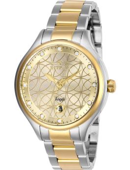 Invicta Angel 27435 Orologio da Donna - Movimento al Quarzo - Acciaio Inossidabile con Quadrante Oro - 38 mm
