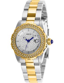 Invicta Angel 28440 Reloj de Mujer - Movimiento de Cuarzo - Acero Inoxidable con Esfera Plateada - 30 mm