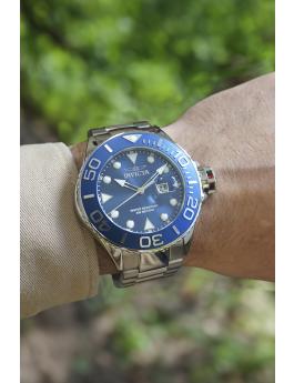 Invicta Pro Diver 28766 Herrenuhr - Quarzwerk - Edelstahl mit blauem Zifferblatt - 50 mm