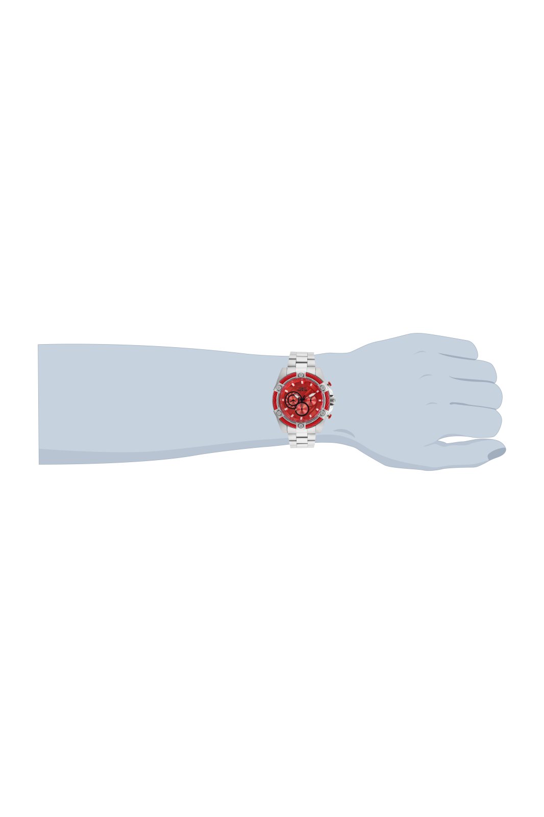 Invicta Bolt 25514 Herreur - Quartz Movement - Rustfrit Stål med Rød Zifferblad - 52 mm