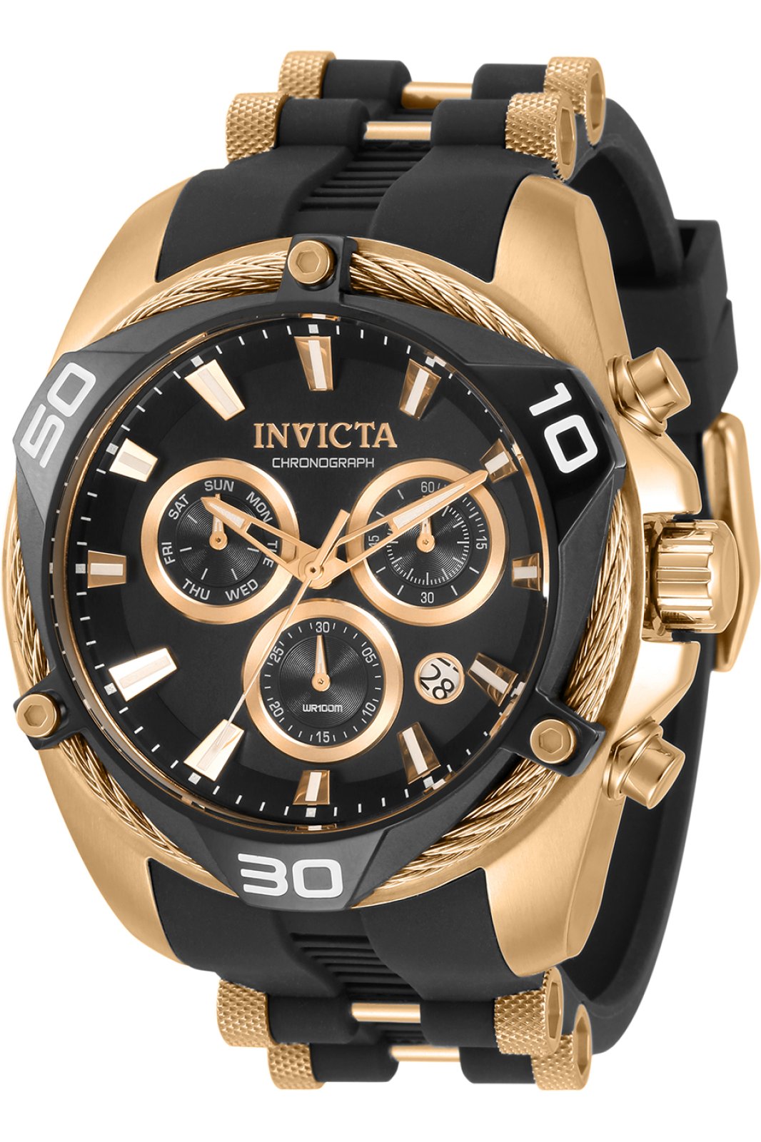 Invicta Bolt 31316 Montre Homme - Mouvement Quartz - Acier Inoxydable avec Cadran Noir - 50 mm