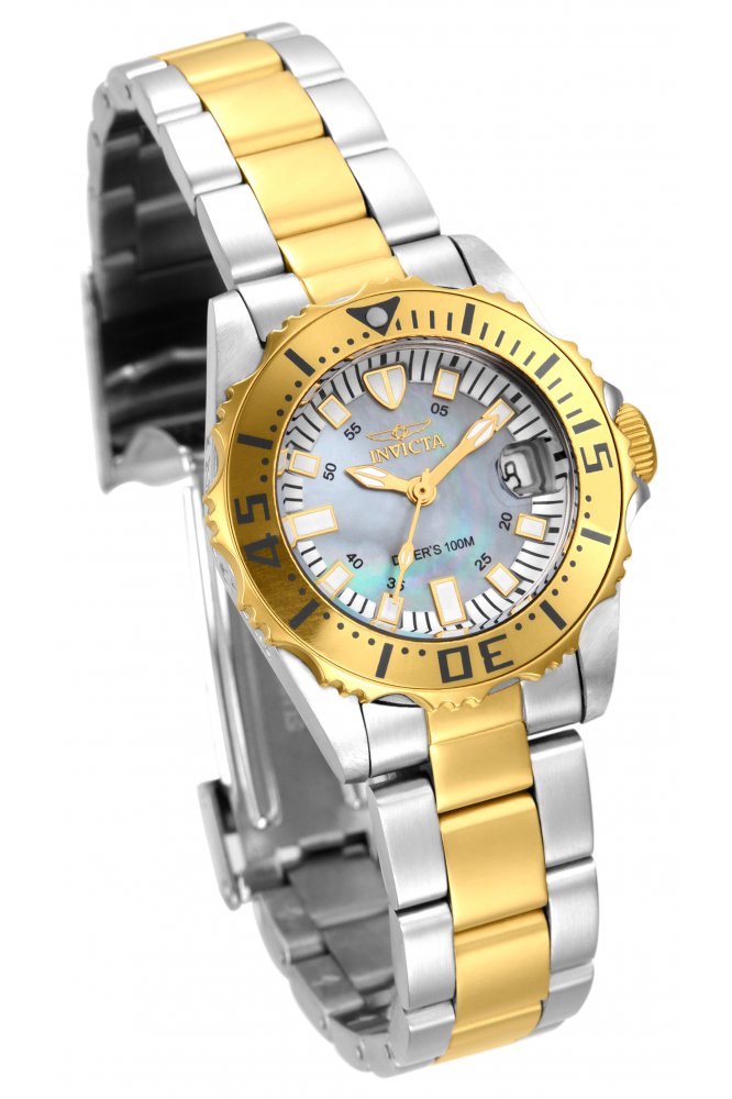Invicta Women\'s Watch 17383 Pro Diver Quartz Mother of Pearl Dial Gray Leather Pro Diver model 17383 | InvictaWatch.com main image 3