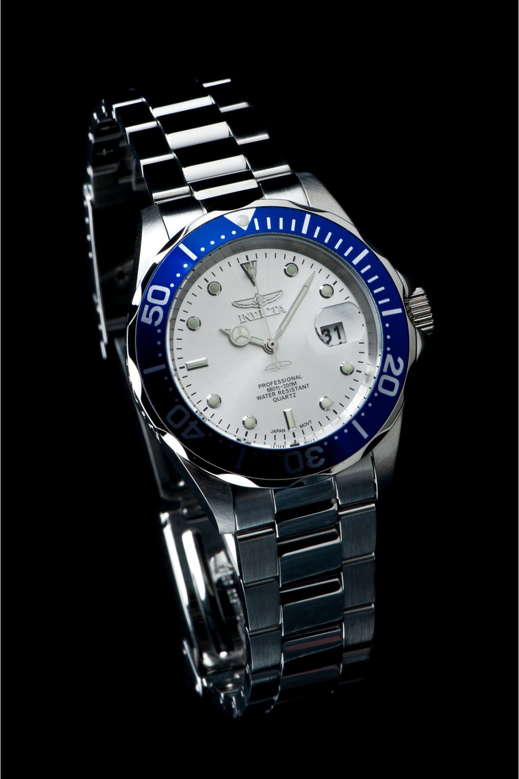 Invicta Pro Diver 14123 Reloj de Hombre - Movimiento de Cuarzo - Acero Inoxidable con Esfera Plateada - 40 mm