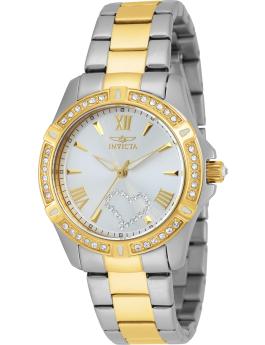 Invicta Angel 21418 Orologio da Donna - Movimento al Quarzo - Acciaio Inossidabile con Quadrante Argento - 34 mm