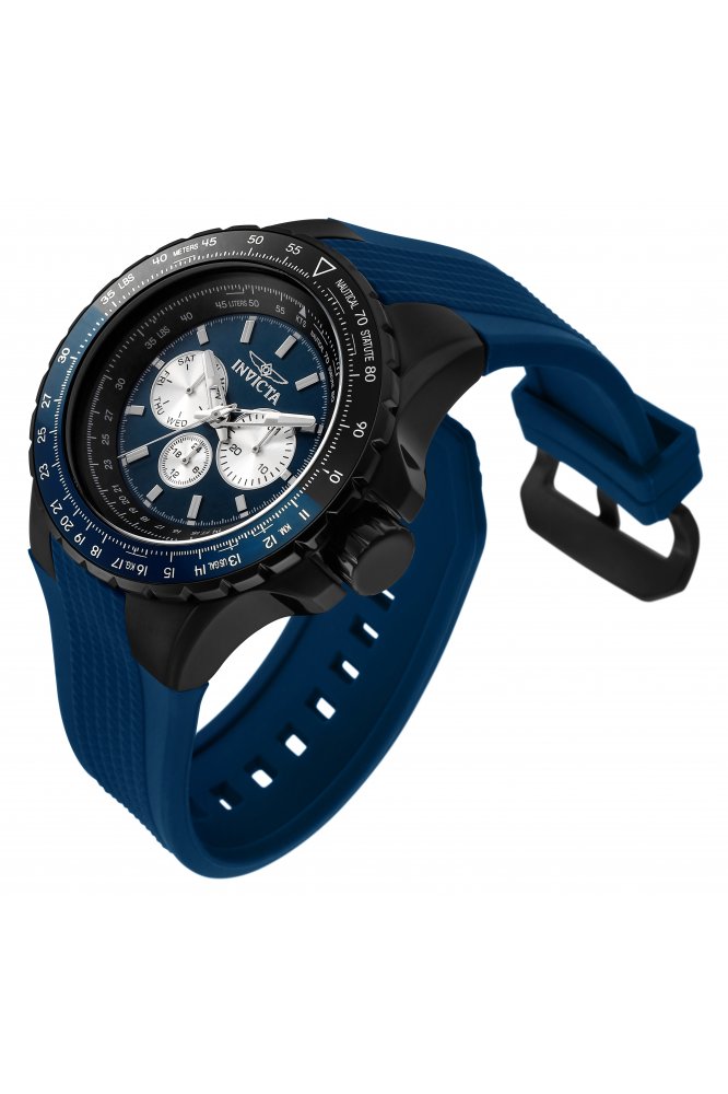 Invicta Aviator 33037 Férfi óra - Quartz szerkezet - Rozsdamentes acél kék számlappal - 50 mm