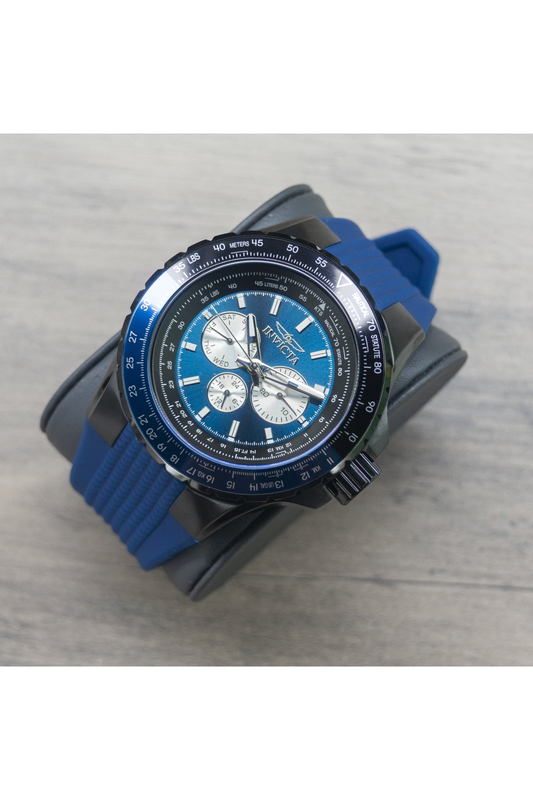 Invicta Aviator 33037 Férfi óra - Quartz szerkezet - Rozsdamentes acél kék számlappal - 50 mm