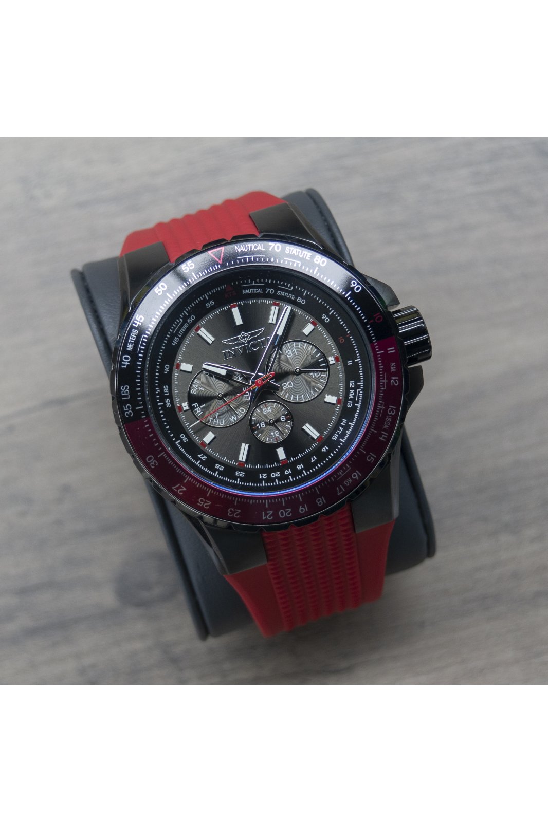 Invicta Aviator 33039 Herreklokke - Quartz Urverk - Rustfritt Stål med Svart Skive - 50 mm