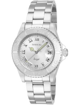 Invicta Angel 14320 Reloj de Mujer - Movimiento de Cuarzo - Acero Inoxidable con Esfera Plateada - 40 mm