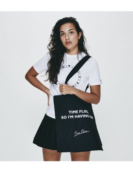 Time Flies Tote Bag Black One Size