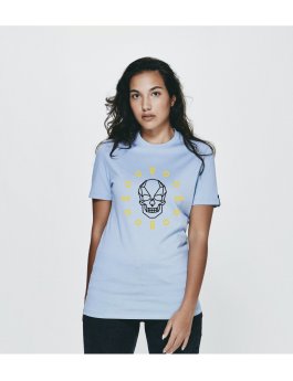 Time Flies T-shirt The Skull Dial - Slim Fit Blue