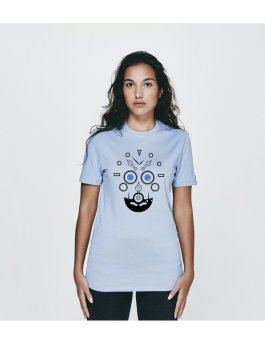 Time Flies T-shirt The Skull of Time - Slim Fit Blue