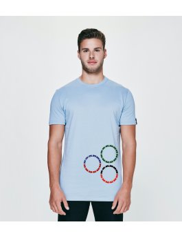 Time Flies T-shirt The Three Bezels - Slim Fit Blue