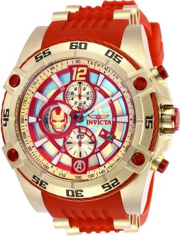 Invicta Marvel - Ironman 26796 Men's Watch - Quartz Movement - Stainless Steel with Gold Dial - 52 mm