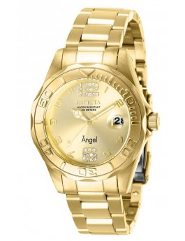 Invicta Angel 28680 Women's Watch - Quartz Movement - Stainless Steel with Gold Dial - 38 mm