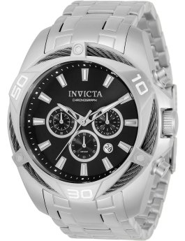 Invicta Bolt 34118 Relógio Masculino - Movimento de Quartzo - Aço Inoxidável com Mostrador Cinza - 50 mm