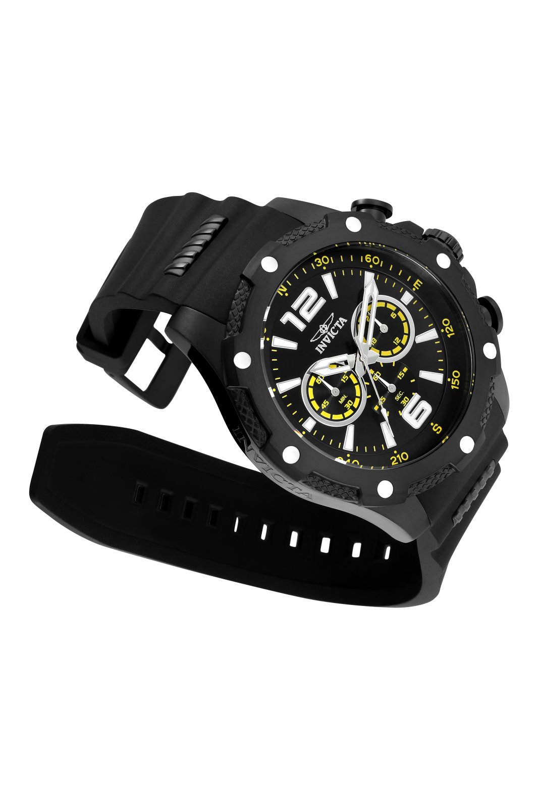 Invicta I-Force 34021 Reloj para Hombre - Movimiento de Cuarzo - Acero Inoxidable con Esfera Negra - 50 mm