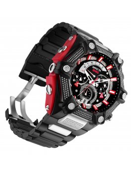 Invicta SHAQ 33686 Men's Watch - Quartz Movement - Stainless Steel with Silver Dial - 60 mm - With 95 diamonds
