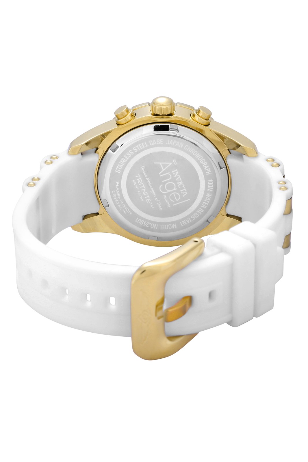 Invicta Angel 24901 Reloj para Mujer - Movimiento de Cuarzo - Acero Inoxidable con Esfera Blanca - 40 mm