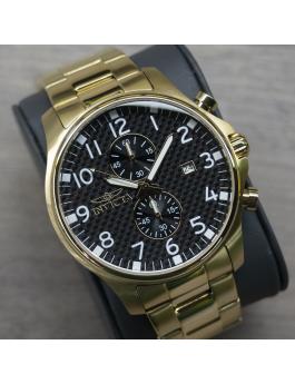 Invicta Specialty 0382 Herrenuhr - Quarzwerk - Edelstahl mit schwarzem Zifferblatt - 48 mm