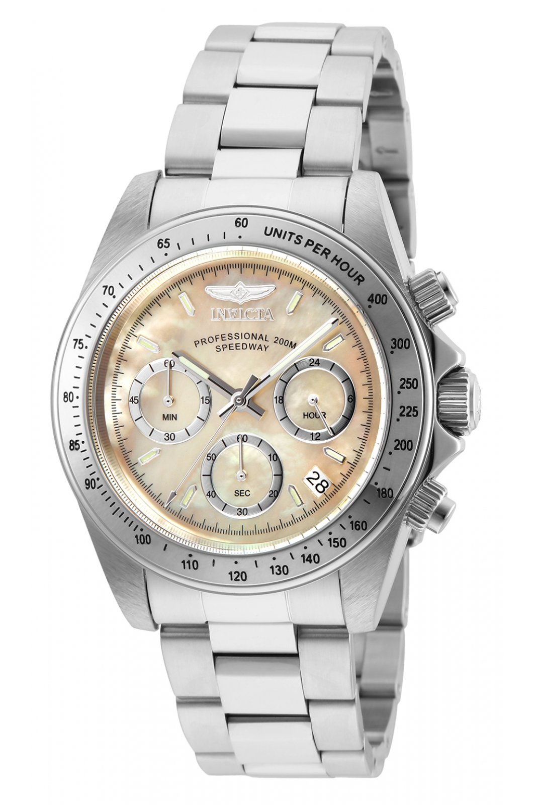 Invicta Speedway 28666 Herrenuhr - Quarzwerk - Edelstahl mit goldenem Zifferblatt - 39 mm