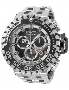 Invicta Sea Hunter 34591 Reloj de Hombre - Movimiento de Cuarzo - Acero Inoxidable con Esfera Negra - 57 mm