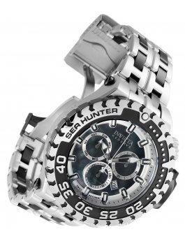 Invicta Sea Hunter 34591 Reloj de Hombre - Movimiento de Cuarzo - Acero Inoxidable con Esfera Negra - 57 mm