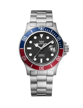 Glycine Combat GL1015 Watch - Quartz Movement - Stainless Steel with Black Dial - 42 mm