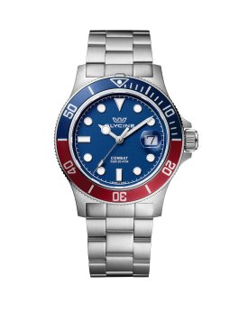 Glycine Combat GL1016 Zegarek - Mechanizm Kwarcowy - Stal Nierdzewna z Niebieską Tarcza - 42 mm