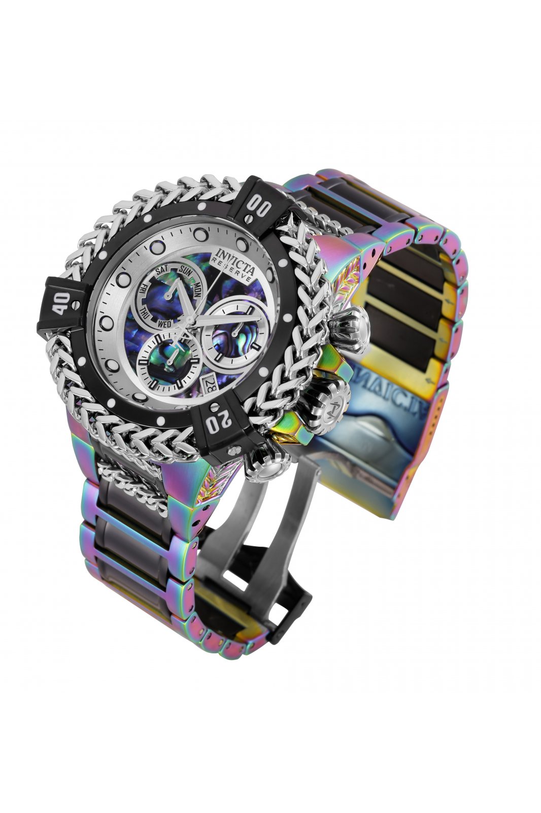 Invicta Reserve 34724 Men's Watch - Quartz Movement - Stainless Steel with Black Dial - 53 mm