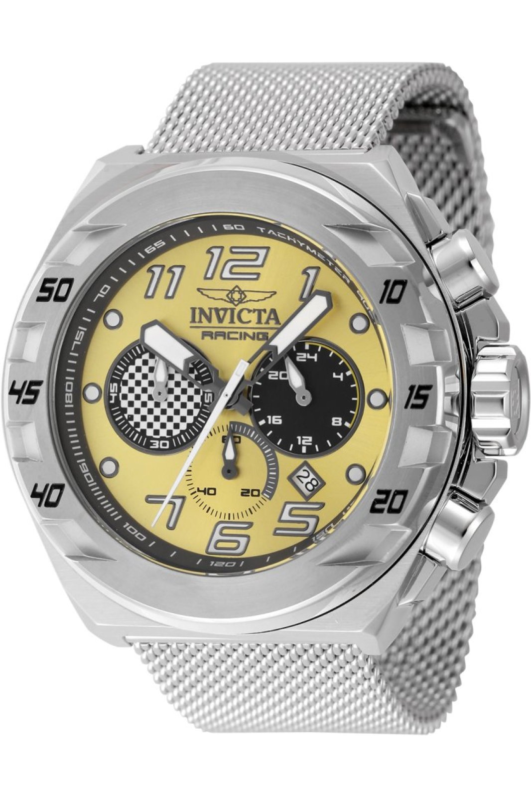 Invicta Racing 47902 Orologio Uomo 50mm: Quarzo, Acciaio E Quadrante Oro, Impermeabile 3 ATM - 4